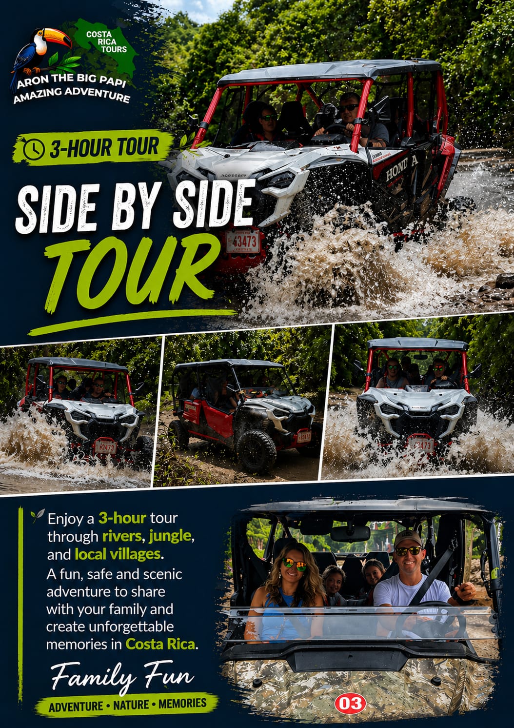 Side by side tour Costa Rica